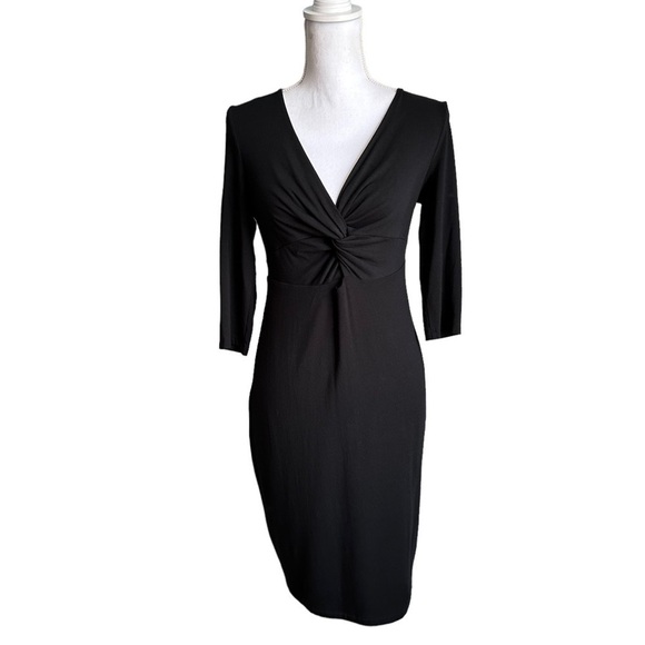 T by Alexander Wang Twist Front Black Dress Size Large - Picture 2 of 16